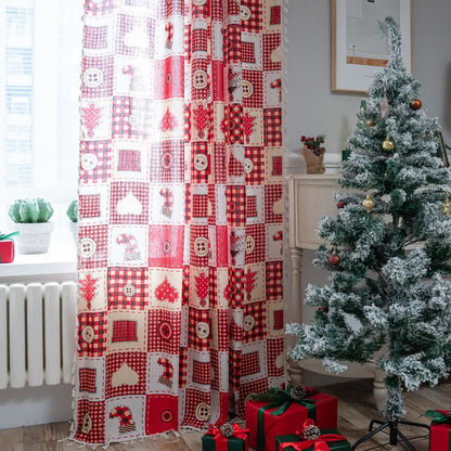 Christmas Festive Cotton Semi-shading Curtain - image 2