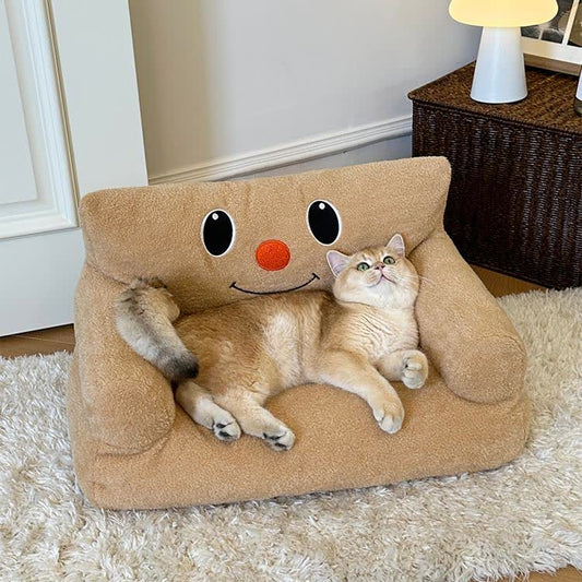Cute Removable Washable Plush Pet Sofa Bed - 23.6"W  x 17.3"L x 13.4''H - image 0