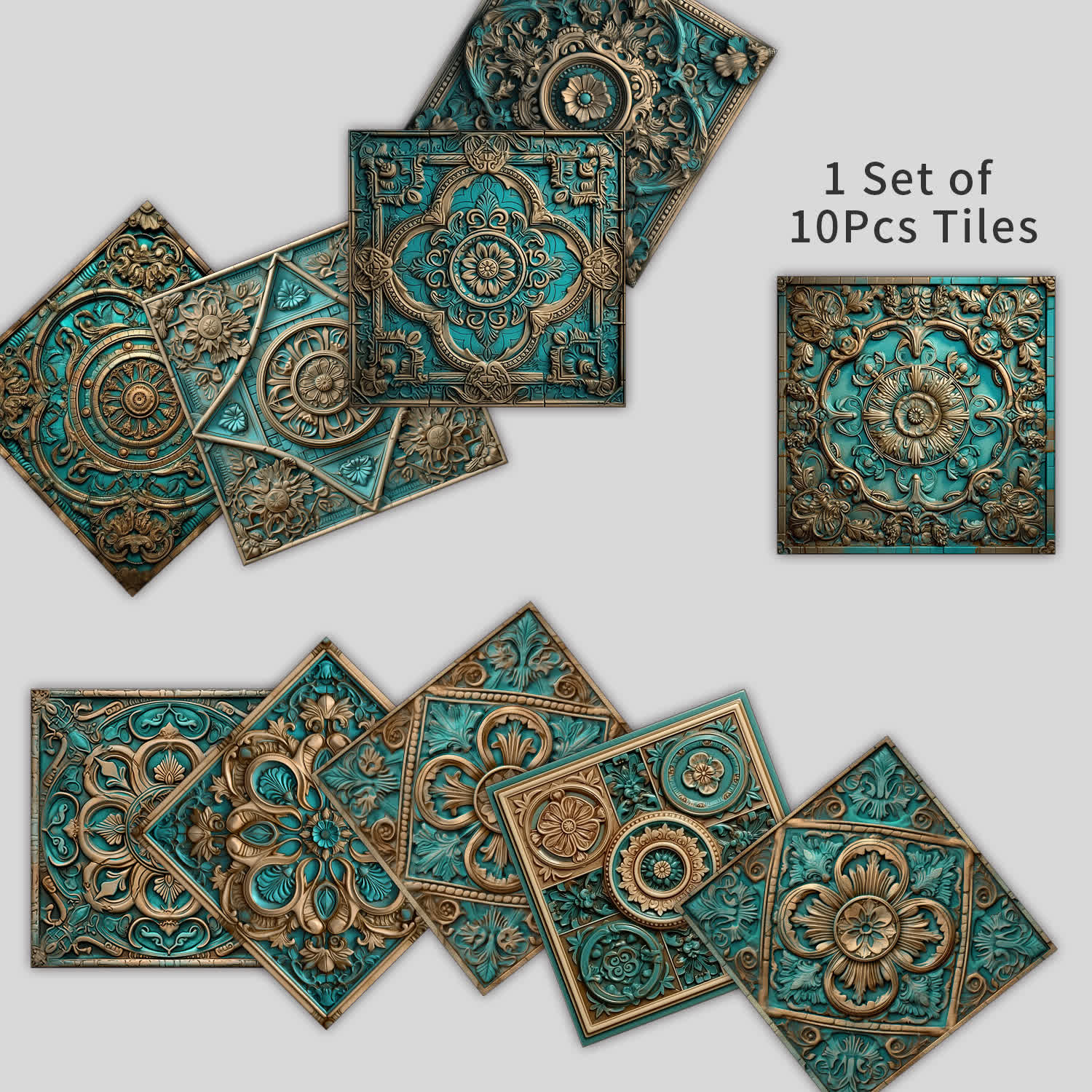 Vintage Mandala Waterproof Tile Stickers (10PCS) - image 5