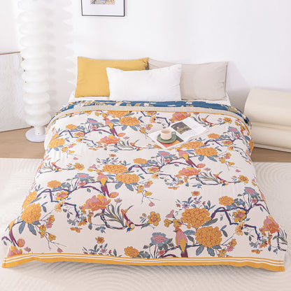 Blossoming Flower Cotton Gauze Lightweight Quilt - Queen - image 0
