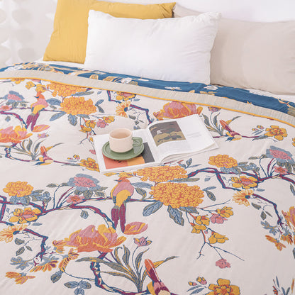 Blossoming Flower Cotton Gauze Lightweight Quilt - image 2