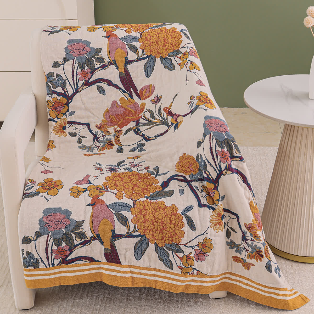 Blossoming Flower Cotton Gauze Lightweight Blanket - image 0