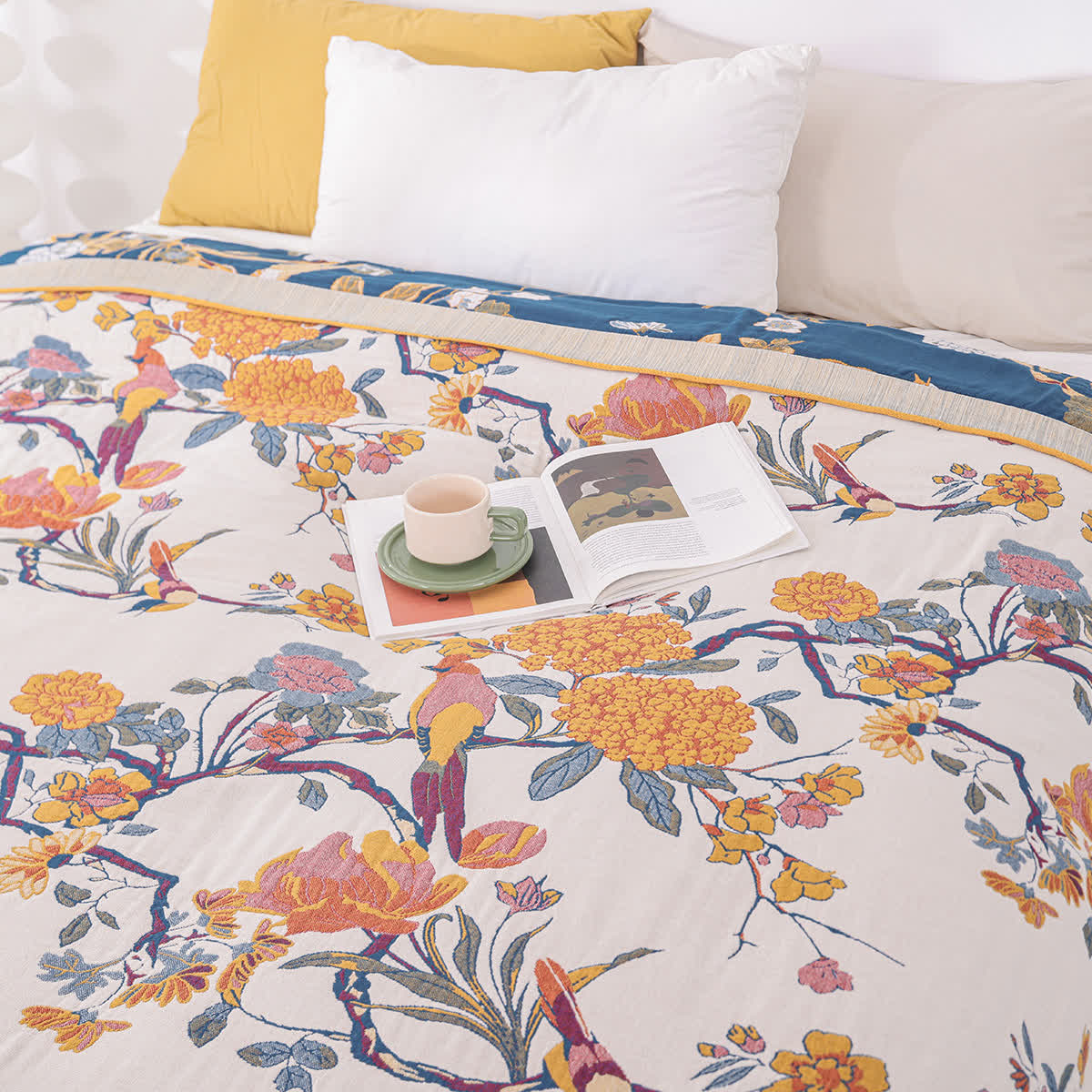 Blossoming Flower Cotton Gauze Lightweight Blanket - image 5