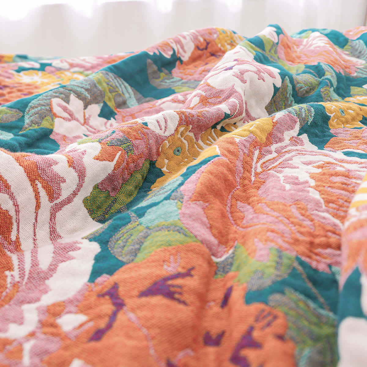 Elegant Bright Rose Cotton Gauze Blanket - image 1