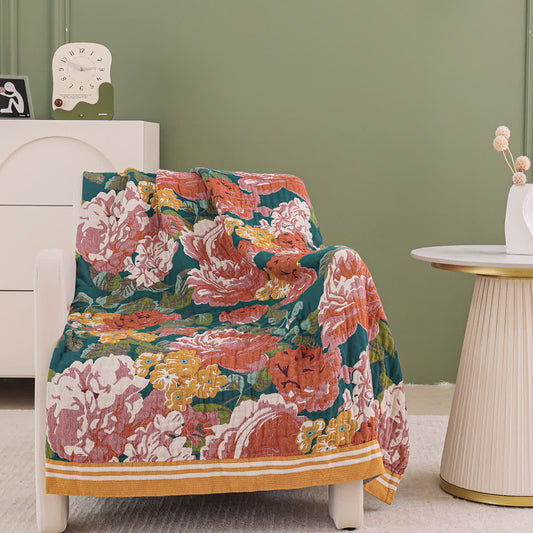 Elegant Bright Rose Cotton Gauze Blanket - 79" x 90"L - image 0