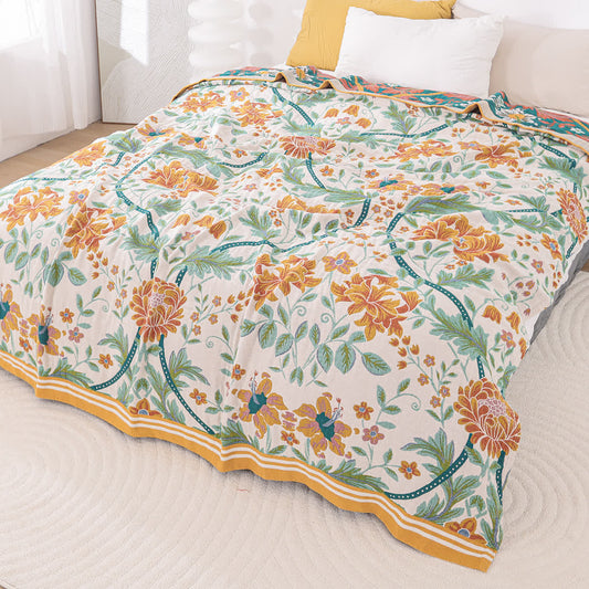 Refresh Flower Leaf  Cotton Gauze Quilt - Queen - image 0