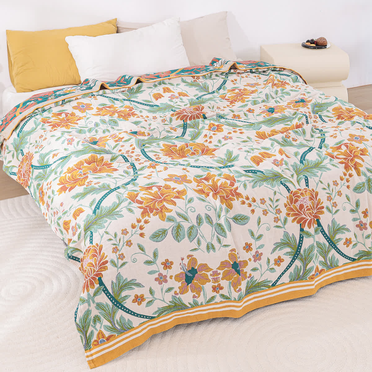 Refresh Flower Leaf  Cotton Gauze Quilt - image 1