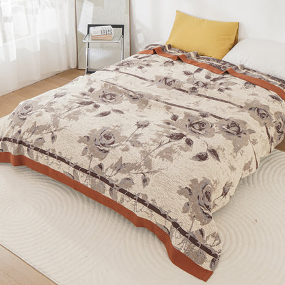 Cotton Gauze Rose Print Comfy Blanket - image 6