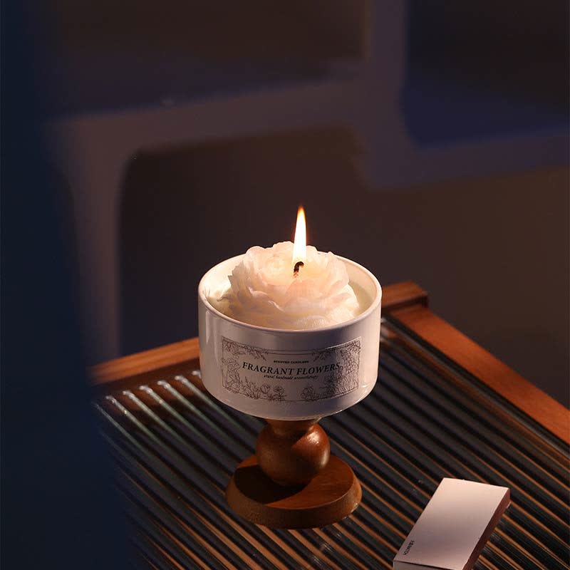 Elegant Camellia Ceramic Scented Candle - image 5
