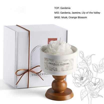 Elegant Camellia Ceramic Scented Candle - Gardenia - image 4
