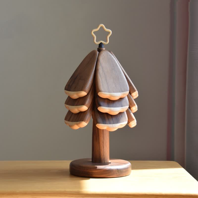 Christmas Tree Folding Coaster Table Mat - Dark walnut - 6.3"W×6.3"L×9.8"H - image 0