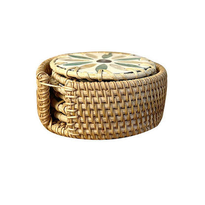 Rattan Woven Farmhouse Decorative Coaster - image 5