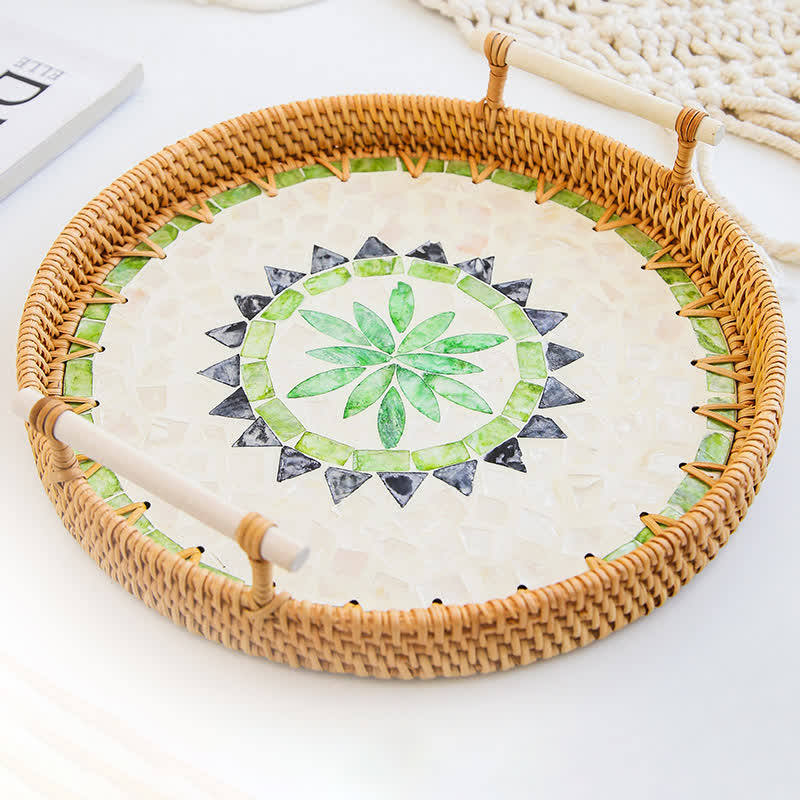 Rattan Woven Tray Snack Storage Basket - A - L: 10.83"W x 2.36" L x 1.18"H  - image 4