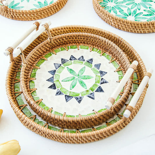 Rattan Woven Tray Snack Storage Basket - image 0