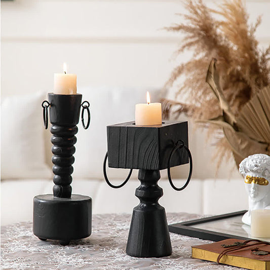 Vintage Wooden Table Candle Holder - image 0