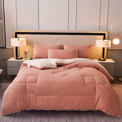 Solid Color Soft Sherpa Blanket with Comforter - image 13