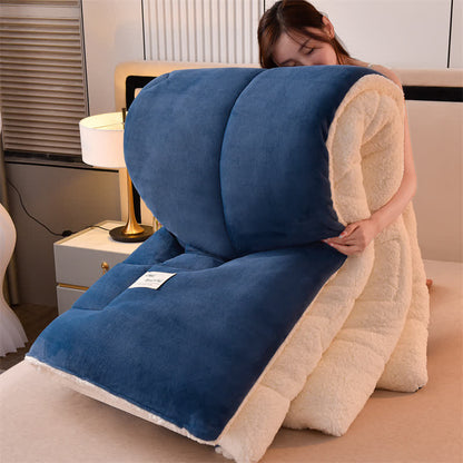 Solid Color Soft Sherpa Blanket with Comforter - image 9