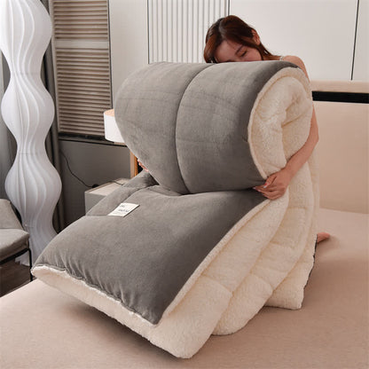 Solid Color Soft Sherpa Blanket with Comforter - image 6