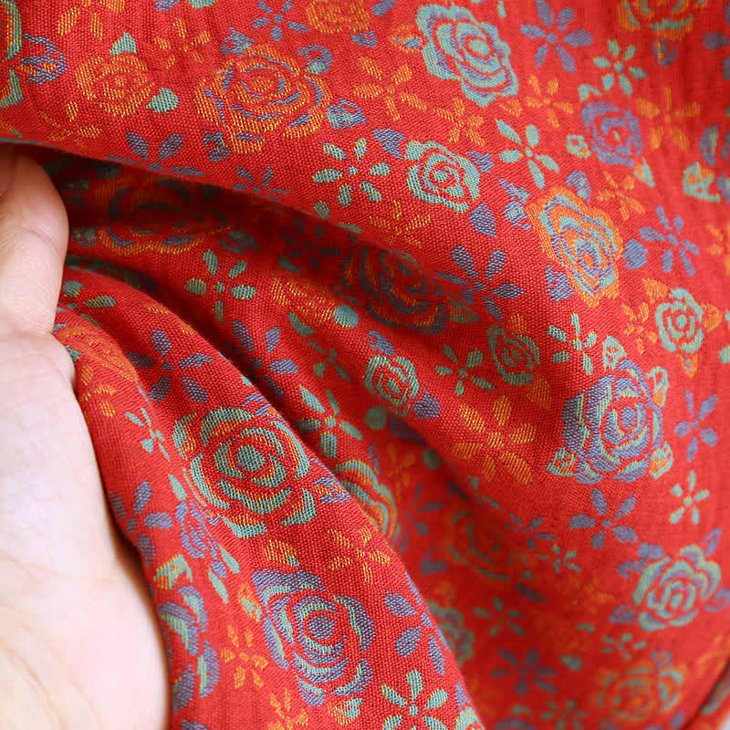 Rose Flower Cotton Lapel Nightwear Set - image 4