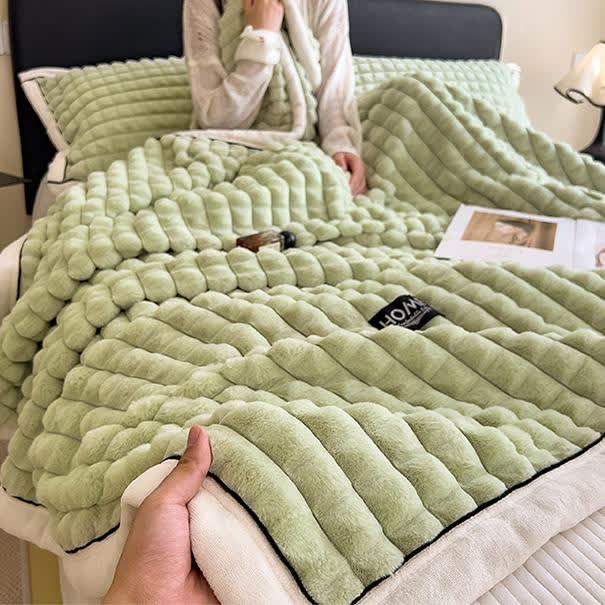 Plaid Texture Soft  Fleece Throw Blanket - image 18