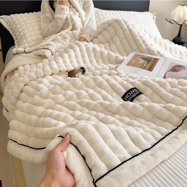 Plaid Texture Soft  Fleece Throw Blanket - image 9