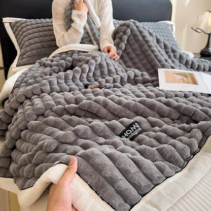 Plaid Texture Soft  Fleece Throw Blanket - image 5