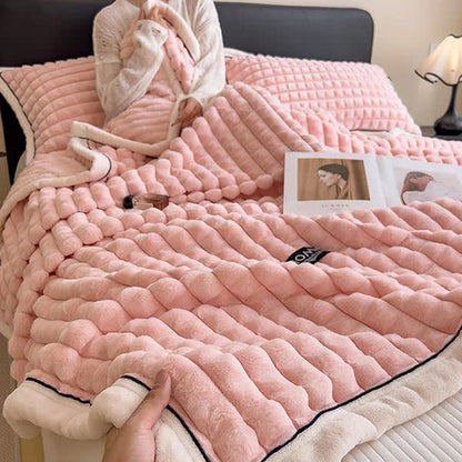 Plaid Texture Soft  Fleece Throw Blanket - image 23