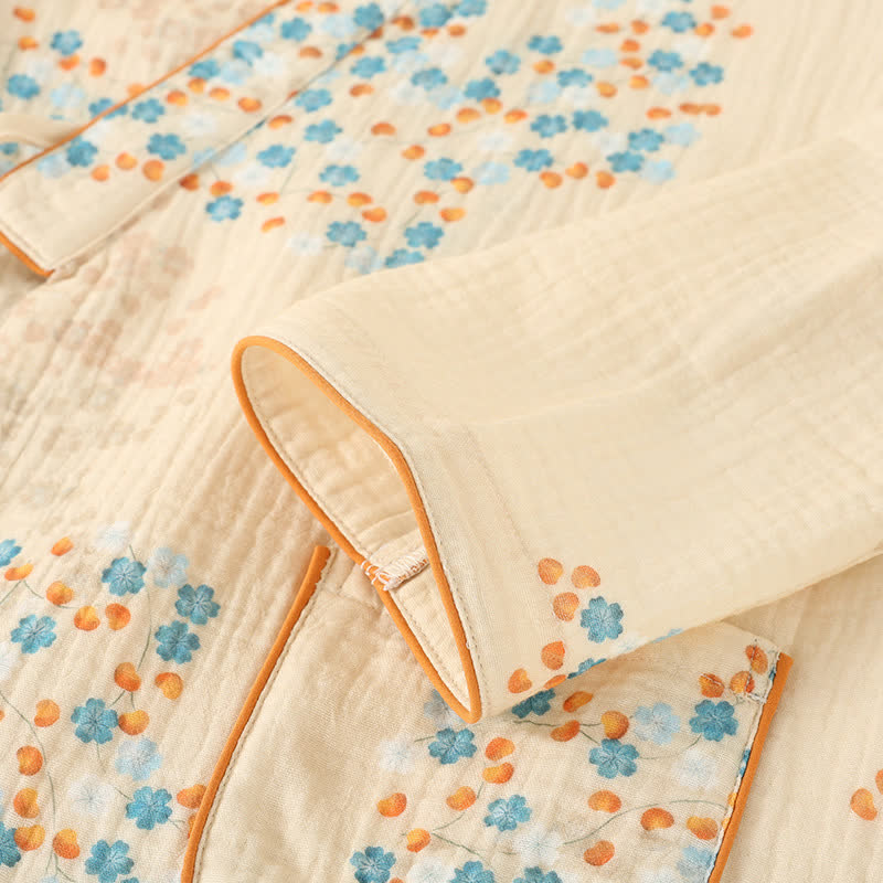 Cotton Kimono Long Sleeve Floral Pajama Set - image 2