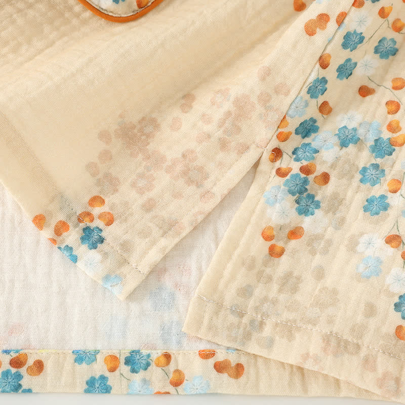 Cotton Kimono Long Sleeve Floral Pajama Set - image 3