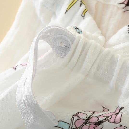 Floral Lily Kimono Cotton Gauze Pajama Set - image 3