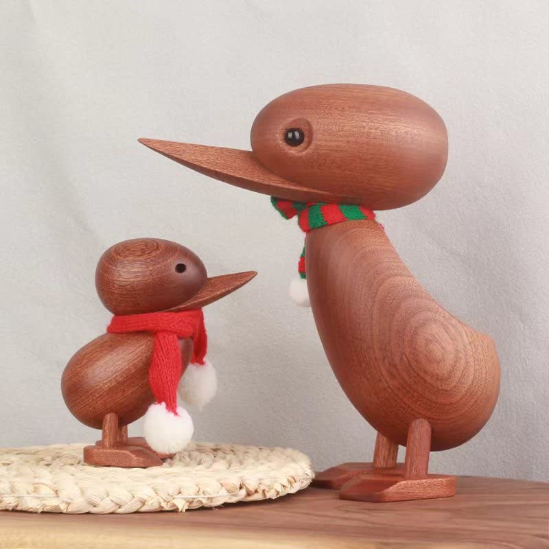 Wooden Duck with Scarf Craft Ornament  - image 2