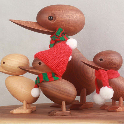 Wooden Duck with Scarf Craft Ornament  - Set (4PCS) - image 0