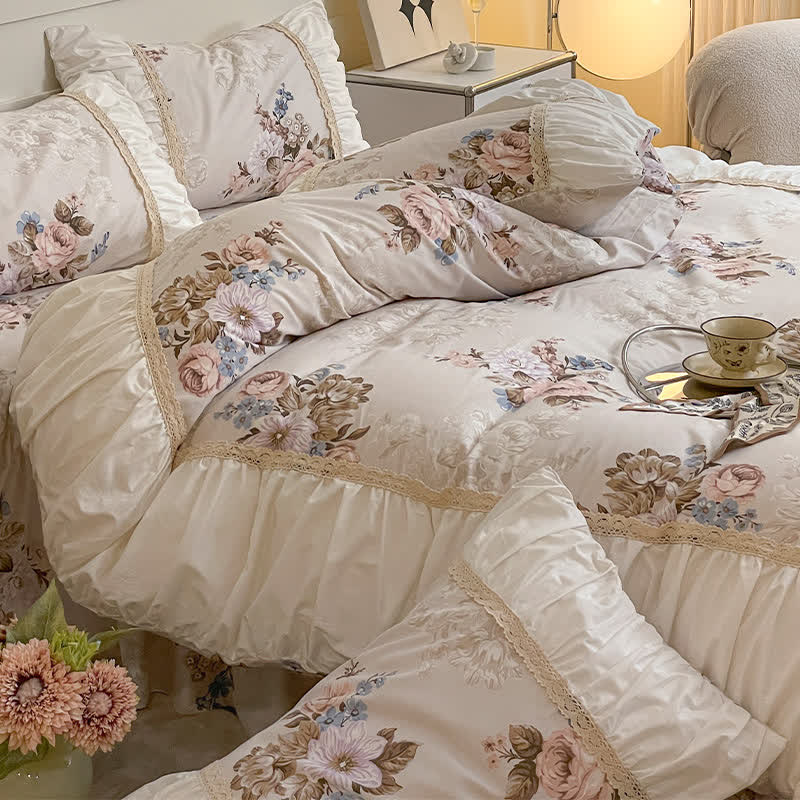 Retro Princess Style Pure Cotton Bedding Set (4PCS) - King - image 0