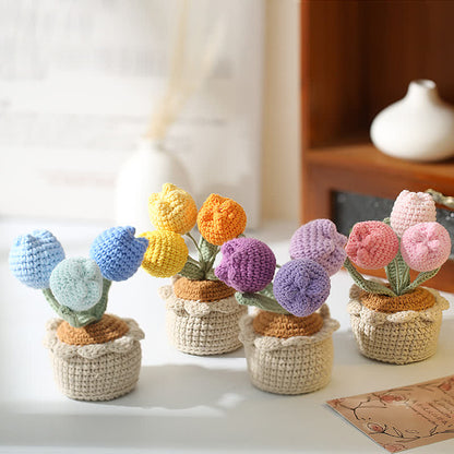 Woven Pastoral Tulip Potted Ornament - image 1