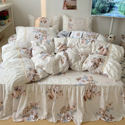 Retro Princess Style Pure Cotton Bedding Set (4PCS) - image 1