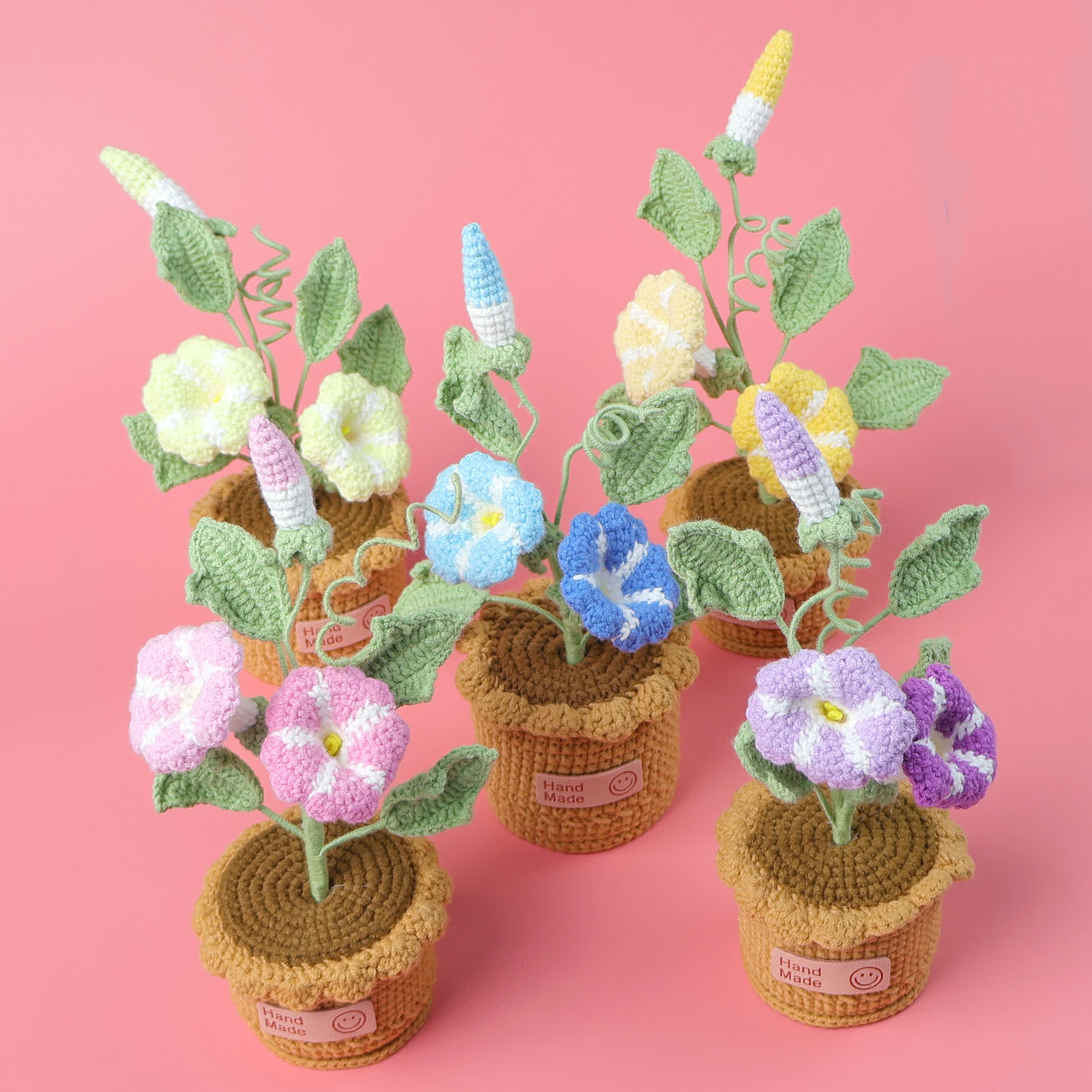 Morning Glory Potted Woven Ornament - Set(5PCS) - 8.66'' H X 5.51'' W X 5.51''L - image 0