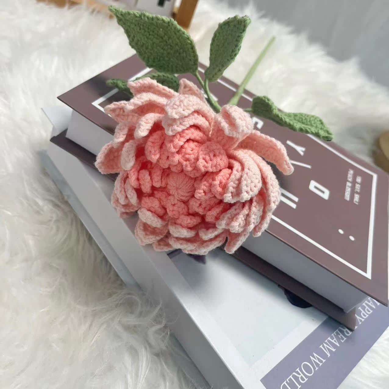 Hand-woven Dahlia Bouquet Ornament - Light Cherry Blossom - 16.14'' H - image 6