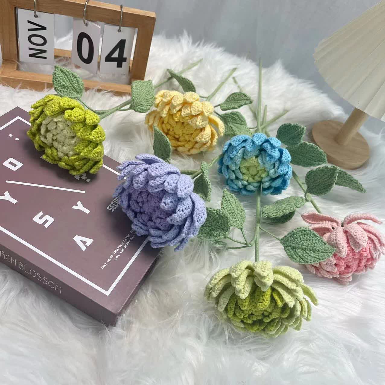 Hand-woven Dahlia Bouquet Ornament - Set(6 Colors) - 16.14'' H - image 0