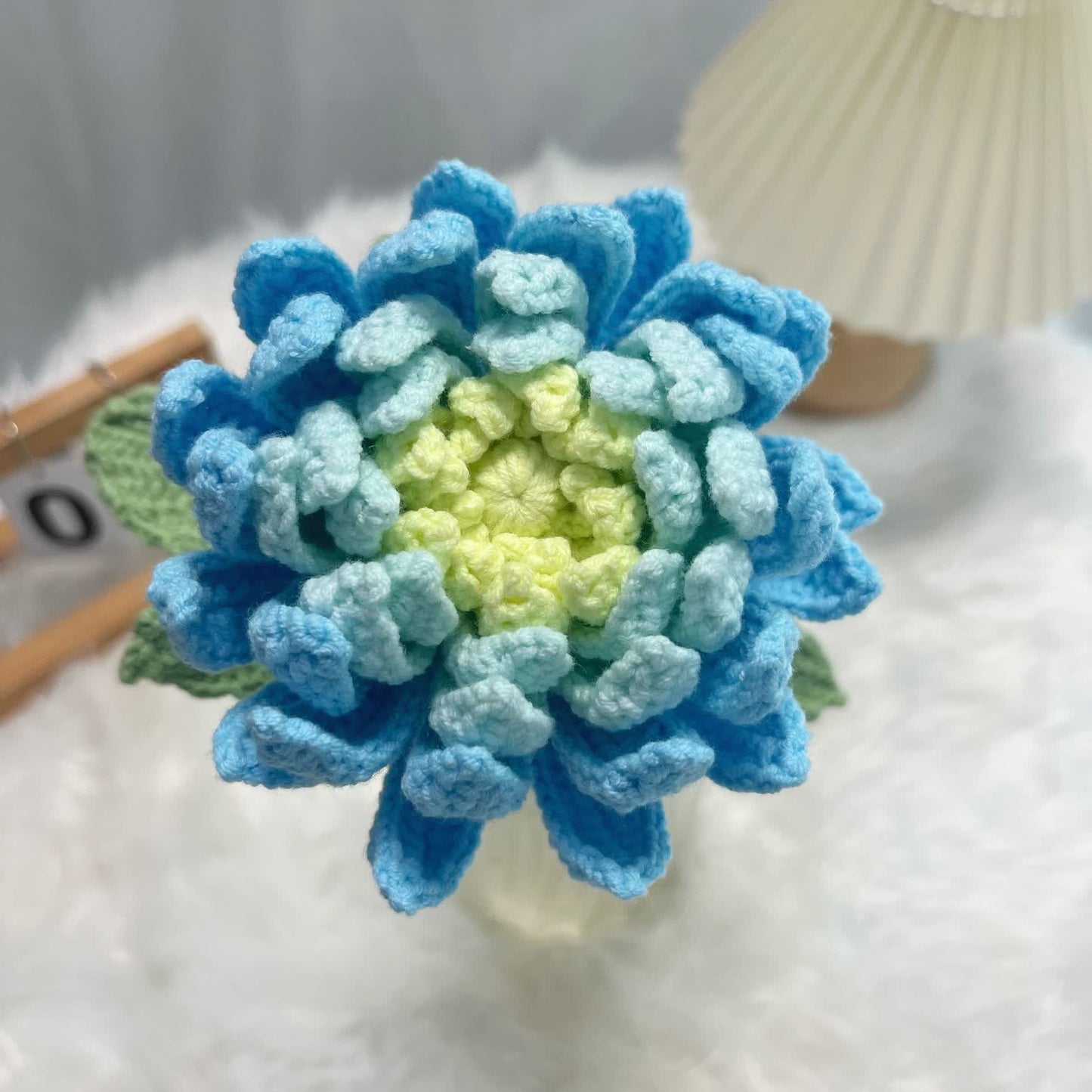 Hand-woven Dahlia Bouquet Ornament - Blue - 16.14'' H - image 2