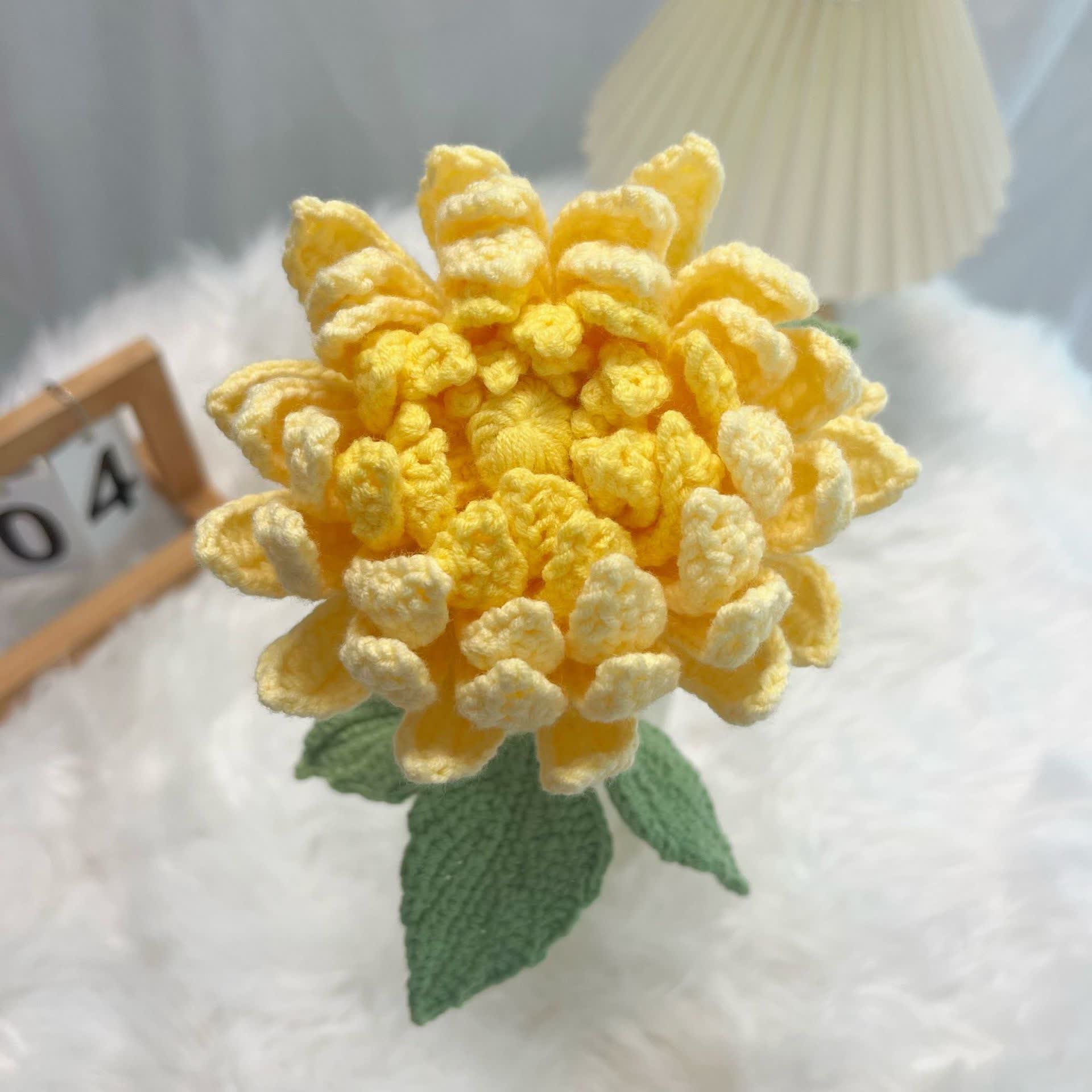 Hand-woven Dahlia Bouquet Ornament - Yellow - 16.14'' H - image 7