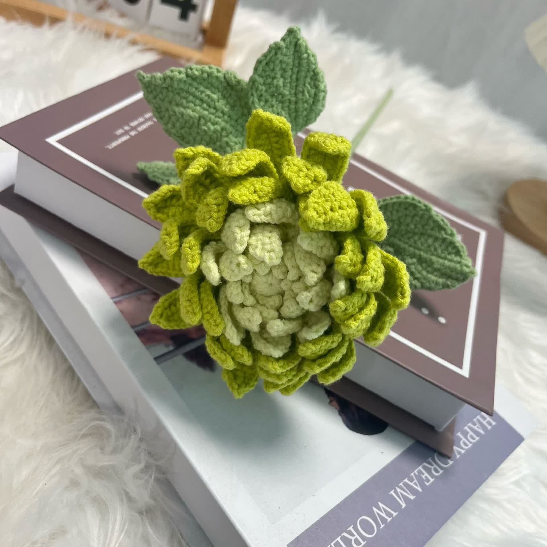 Hand-woven Dahlia Bouquet Ornament - Yellow-Green - 16.14'' H - image 4