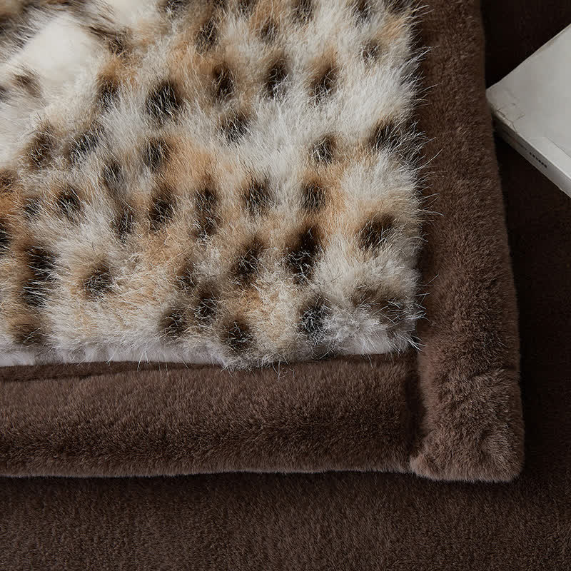 Snow Leopard Faux Fur Throw Blanket - image 4