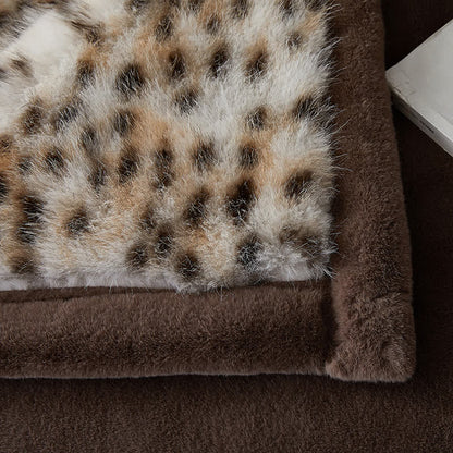 Snow Leopard Faux Fur Throw Blanket - image 4