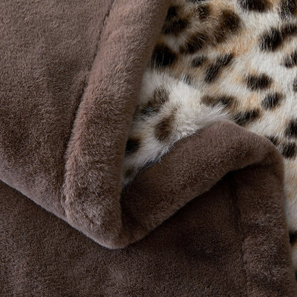 Snow Leopard Faux Fur Throw Blanket - image 6