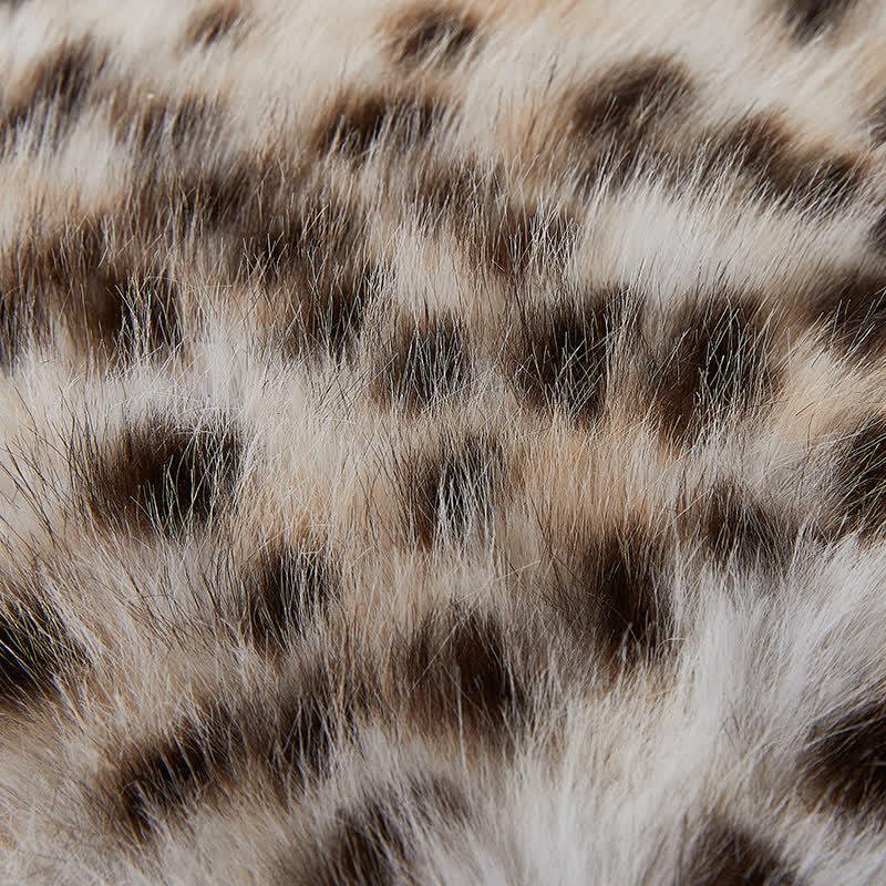 Snow Leopard Faux Fur Throw Blanket - image 5
