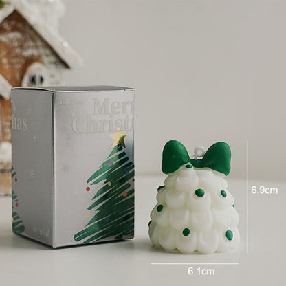Christmas Tree Home Decor Scented Candle - Green Bow-knot - Pear Freesia - image 9