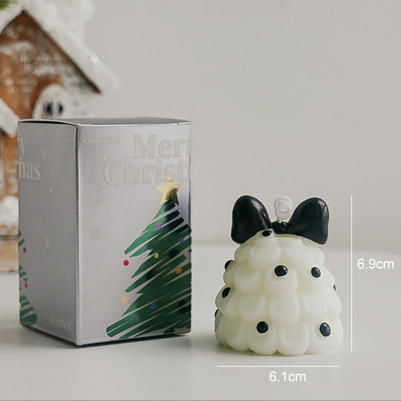 Christmas Tree Home Decor Scented Candle - Black Bow-knot - Pear Freesia - image 11