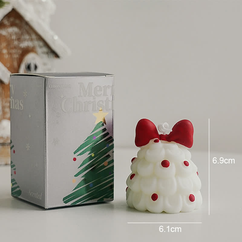 Christmas Tree Home Decor Scented Candle - Red Bow-knot - Pear Freesia - image 10
