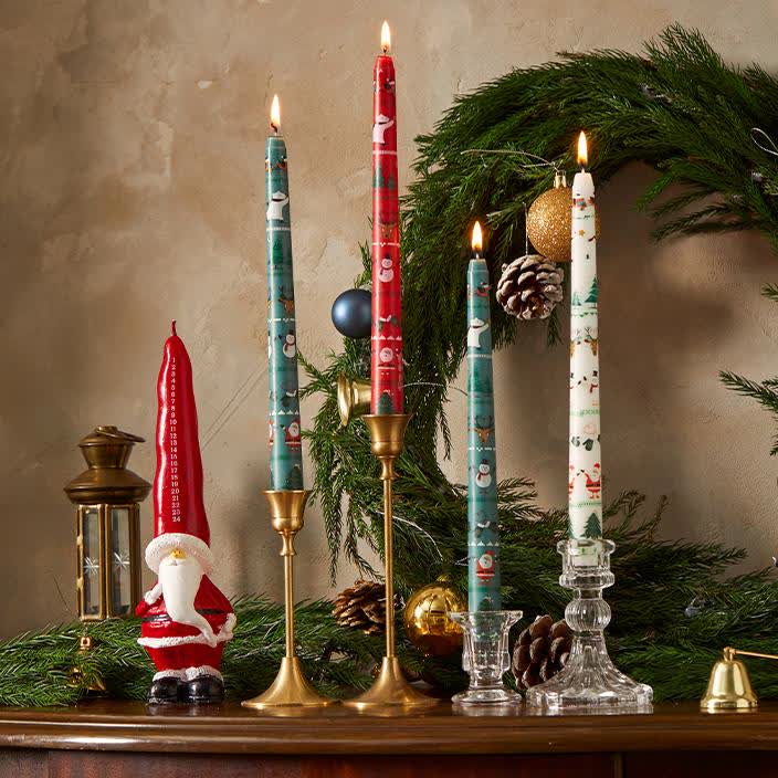 Festive Christmas Taper Scented Candle(2PCS) - image 1