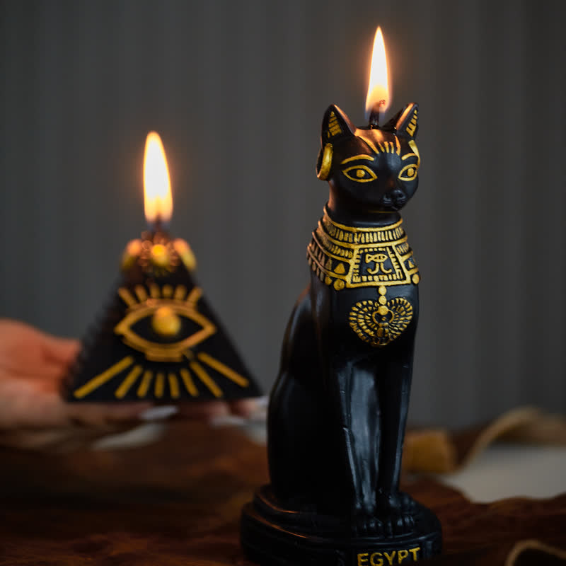 Egyptian Cat Home Decor Scented Candle - Plant - 3.54" x 7.09" - image 0